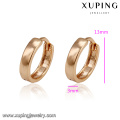 93821 Wholesale plain design women jewelry golden copper alloy hoop earrings